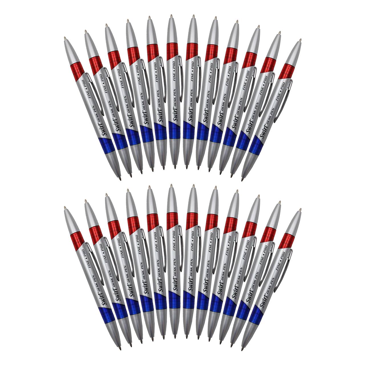 Moon Products Swirl® Red & Blue Ink Pen Combo, 2 Packs of 12